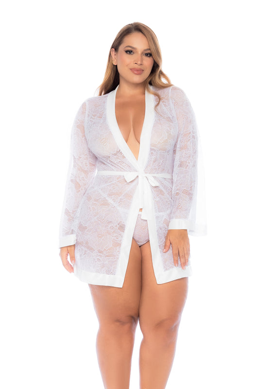 Sheer Floral Lace Robe Queen