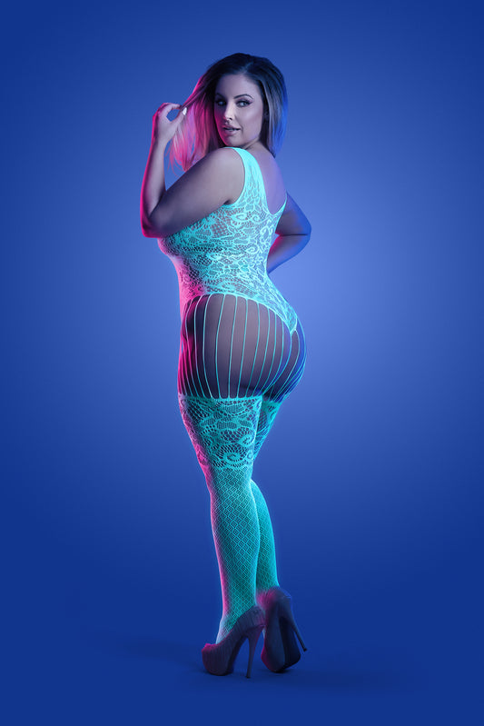 Glow Illuminate Crotchless Teddy Bodystocking Queen