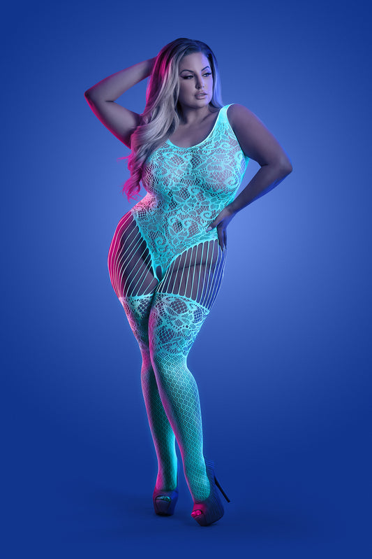 Glow Illuminate Crotchless Teddy Bodystocking Queen